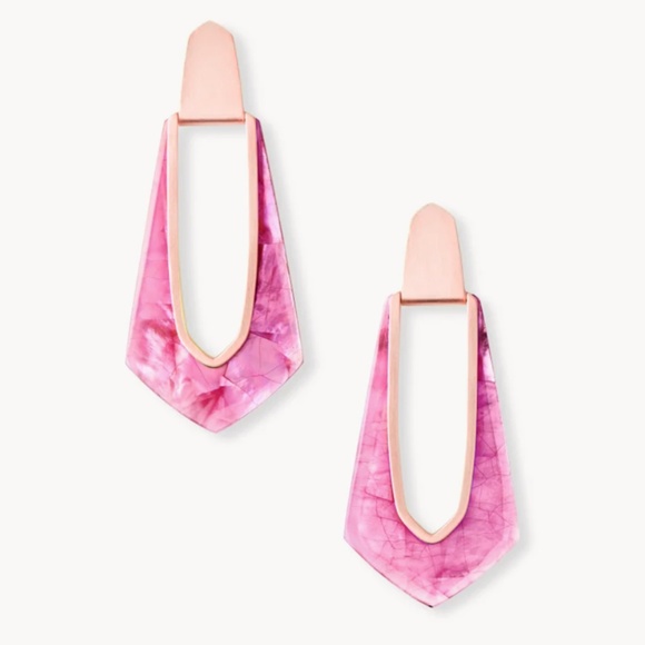 Kendra Scott Jewelry - Kendra Scott Kiernan Statement Earrings in Pink Acetate and Rose Gold